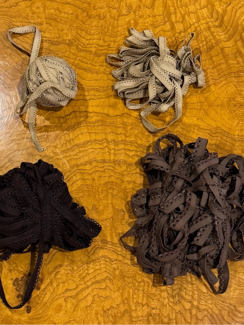 Pack of Lace Trim in Beige, Black, Brown